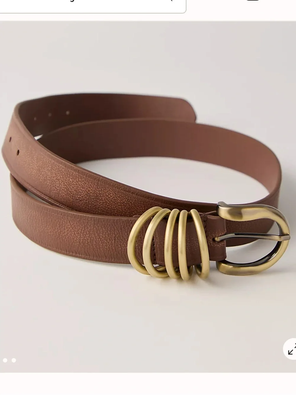 Free People Rori Leather Belt XS-S NWT Cognac Brown Gold Metal Buckle Boho